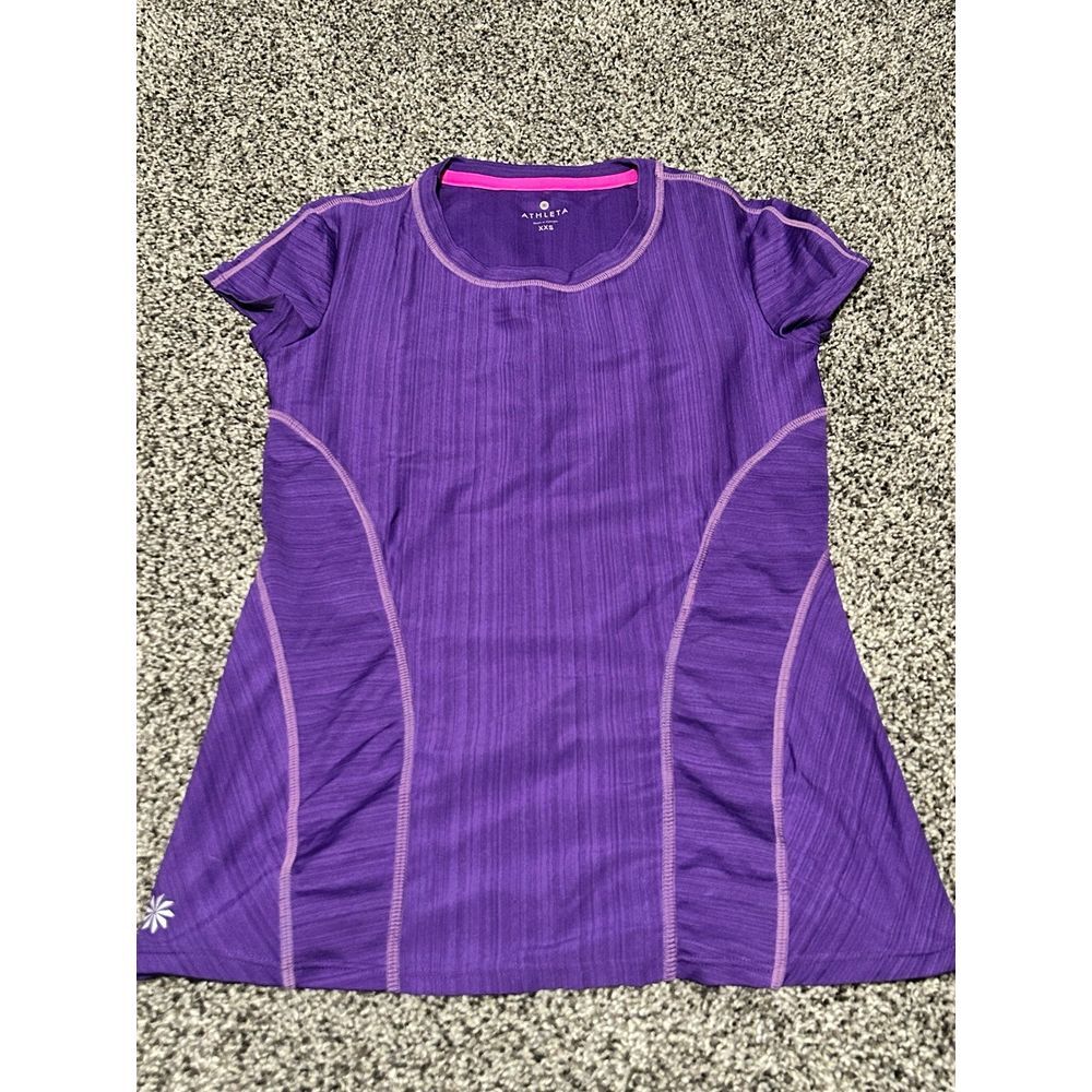 Athleta XXS shirt top t‎ purple exercise workout D22